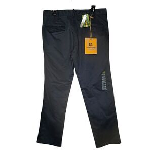 Life Khaki Mens Straight Fit Flat Front Chino Pants Navy Blue Size 34x30